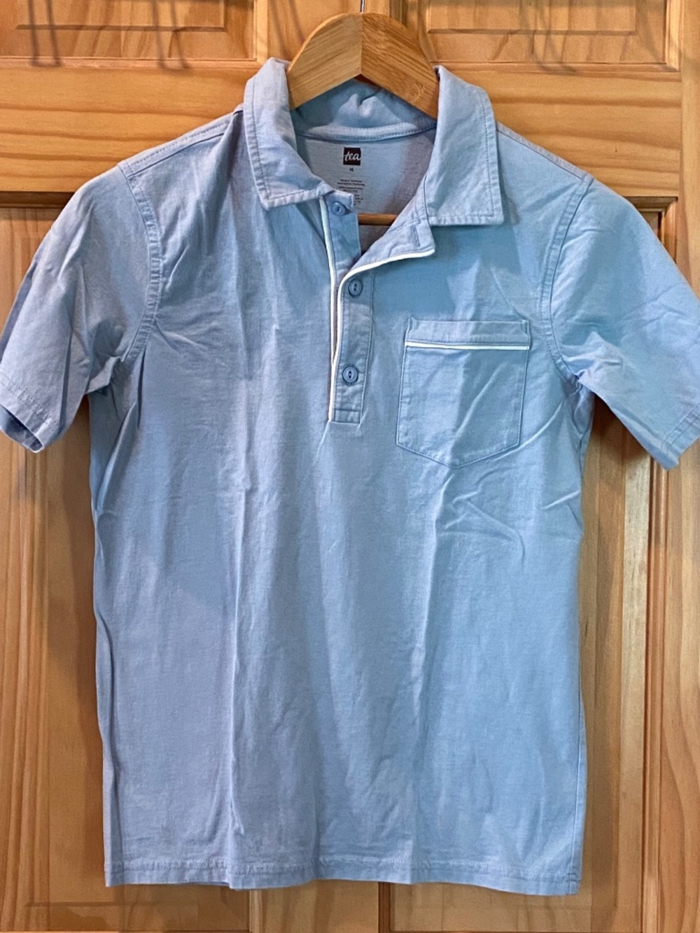 Tea Collection Light Blue Polo Top Size 16